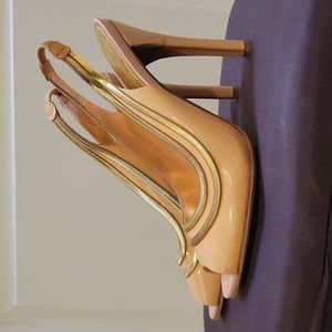 Vince Camuto Alice patent leather peeptoes